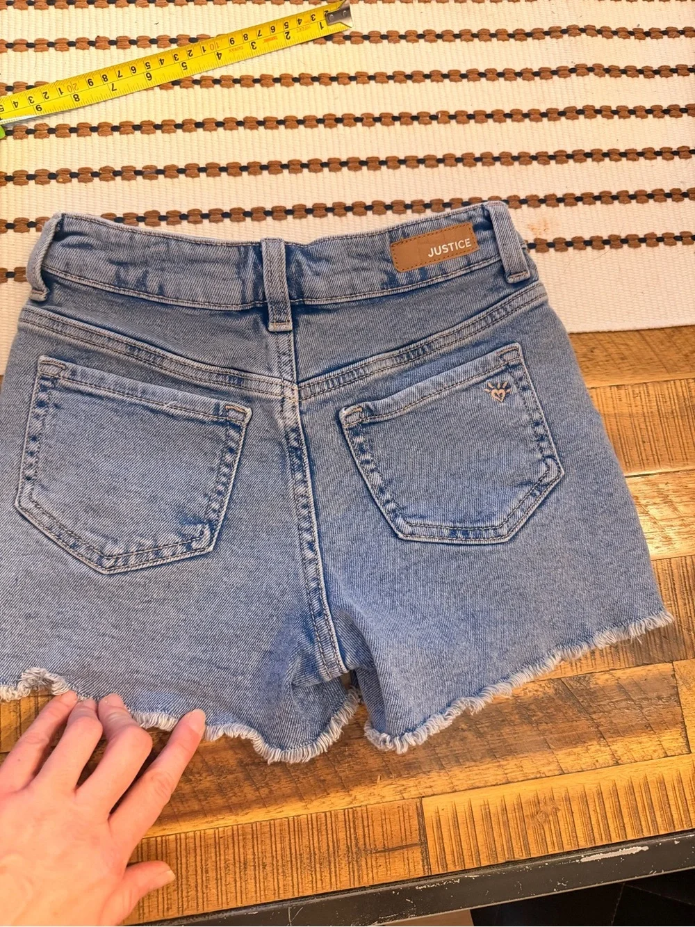 Girls justice size 10 Jean shorts distressed